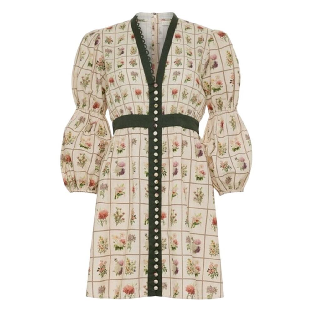 Anna Cate Floral Grid Octavia Mini Dress Size XS